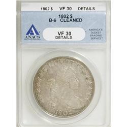 1802 $1 VF30 Details ANACS B-6