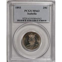 1893 25C Isabella Quarter MS63 PCGS