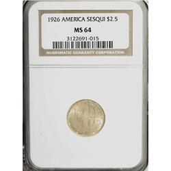 1926 $2 1/2 Sesquicentennial MS64 NGC