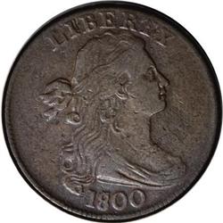 1800 1C Overdate, First Hair. VF30 Details,