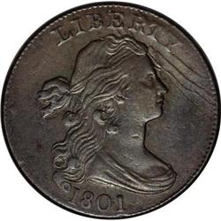 1801 1C AU50 PCGS. S-213, B-1, R.2