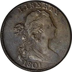 1801 1C AU53 PCGS. S-214, B-2, R.3