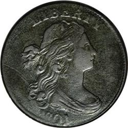 1801 1C XF40 Details, Corroded, Cleaned, ANACS.