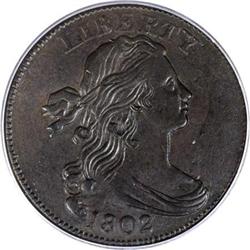 1802 1C 1/000. AU53 PCGS. Double-Struck S-228,