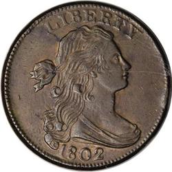 1802 1C AU55 PCGS. S-232, B-12, R.1.