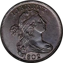 1802 1C MS61 Brown PCGS. S-239, B-17, R.3