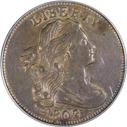 1802 1C AU58 PCGS. S-240, B-18, R.3