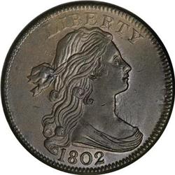 1802 1C No Stems. MS64 Brown PCGS. S-241, B-20,