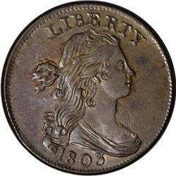 1803 1C Small Date, Small Fraction. MS64 Brown