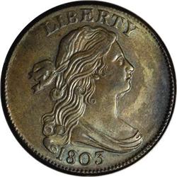 1803 1C Corrected Fraction. MS63 Brown PCGS.