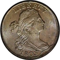 1803 1C Small Date, Small Fraction. MS64 Brown