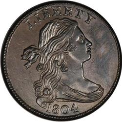 1804 1C Early Die State. AU58 Details, Tooled,