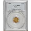 Image 3 : 1854 G$1 Type Two MS62 PCGS