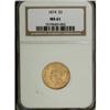 Image 3 : 1874 $3 MS61 NGC