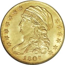 1807 $5 Bust Left MS64 PCGS