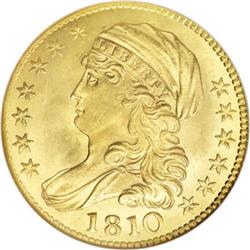 1810 $5 Large Date, Large 5 MS65 NGC