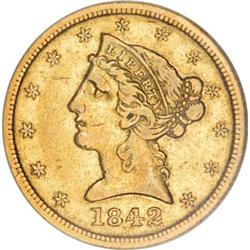 1842-D $5 Large Date VF35 NGC