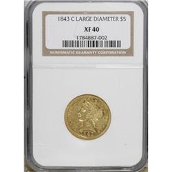 1843-C $5 XF40 NGC