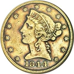 1844-C $5 VF35 NGC