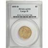 Image 3 : 1855-D $5 Large D AU53 PCGS