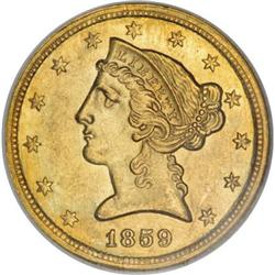 1859-C $5 MS63 NGC