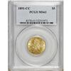 Image 1 : 1891-CC $5 MS61 PCGS