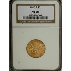 1915-S $5 AU58 NGC