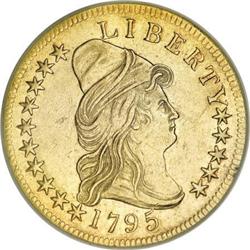 1795 $10 13 Leaves AU53 ANACS