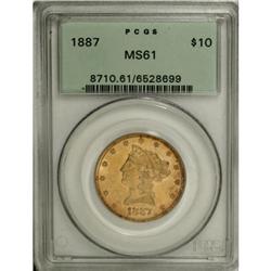 1887 $10 MS61 PCGS