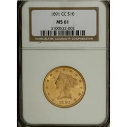 1891-CC $10 MS61 NGC