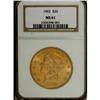 Image 1 : 1902 $20 MS61 NGC