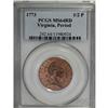 Image 3 : 1773 1/2P Virginia Halfpenny, Period MS64 Red
