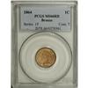 Image 1 : 1864 1C Bronze No L MS66 Red PCGS