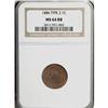 Image 1 : 1886 1C Type Two MS64 Red and Brown NGC