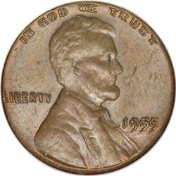 1955 1C Doubled Die Obverse MS61 Brown PCGS