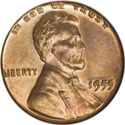 1955 1C Doubled Die Obverse MS64 Red PCGS