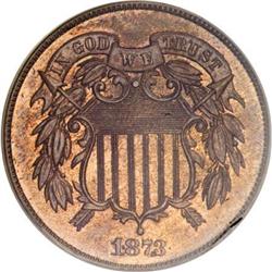 1873 2C Closed 3 PR64 Red and Brown PCGS