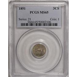 1851 3CS MS65 PCGS
