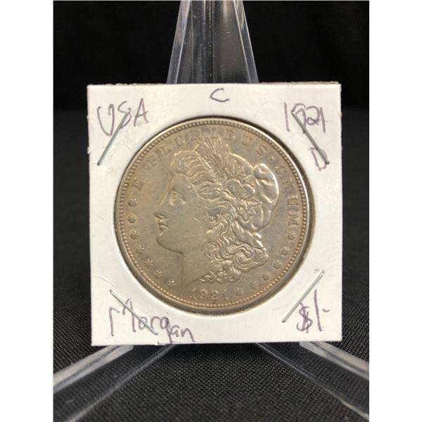 1921 USA MORGAN SILVER DOLLAR (DENVER MINTED)