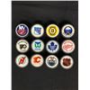 Image 1 : NHL TEAM LOGOS PUCK LOT