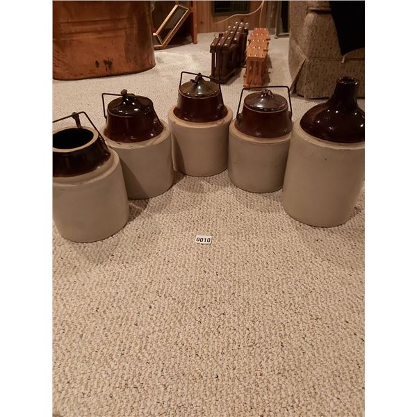 5 Assorted Clay Jugs