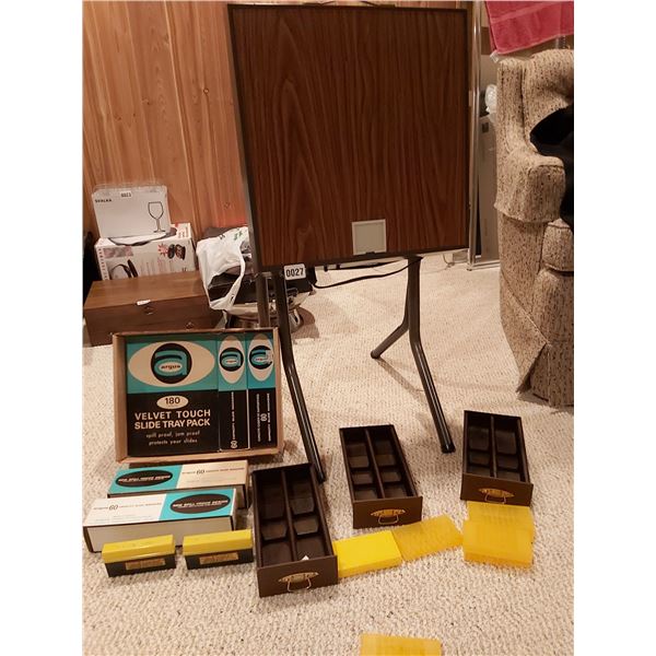Slide Projector Table Model T110 - 3 Slide Drawers & Accessories