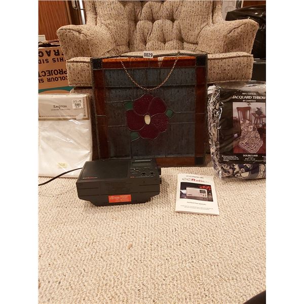 CC Radio Plus - Stained Glass Rose - Cotton Throw - 60" x 84" Oval Jacquard Tablecloth