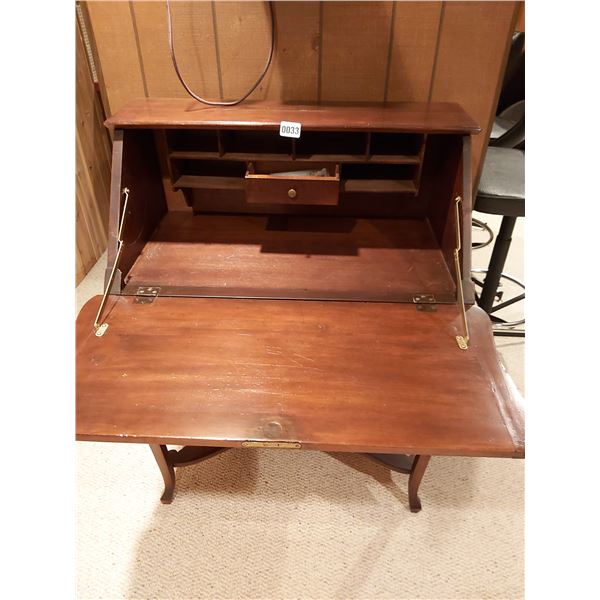 Vintage Writing Desk with Working Lock 39"H x 29.5"W x 15.5"D