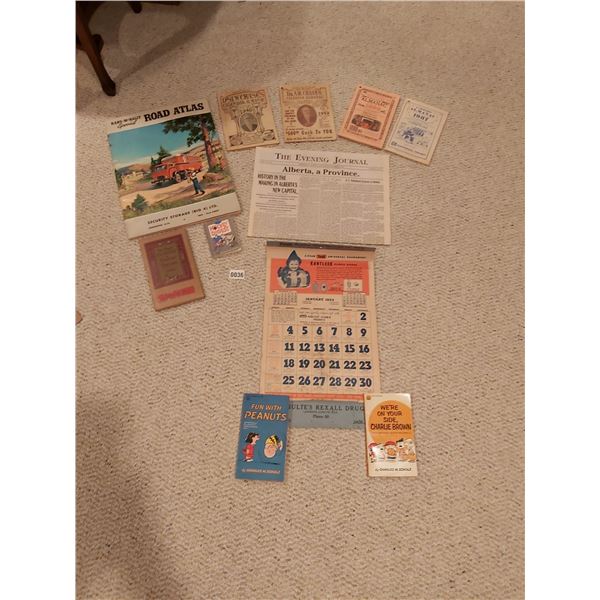 Almanacs 1946, 1952, 1986 & 1987 - Rand McNally Road Atlas 1957 - NewsPaper - Books