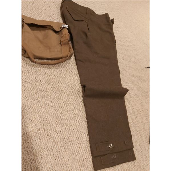 Army Satchel & Trousers size No.5 Height 5'5" to 5'6" Waist 31" to 32"