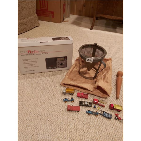 Vintage Toy Cars - Vintage Strainer with Wooden Pusher - Shortwave Radio