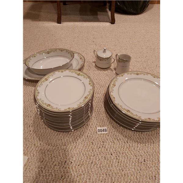 Noritake Fine China - SriLanka - Raleigh - Platter - Serving Dish - Sugar & Creamer - 8 Dinner Plate