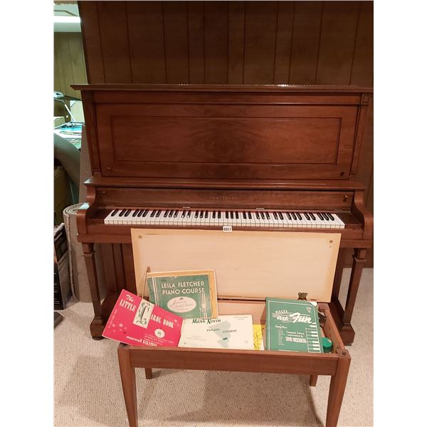 Kurtzmann Upright Piano with Bench & Books