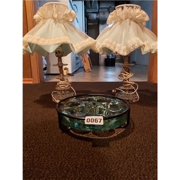 2 Matching Bedside Lamps - Tealight Candle Holder